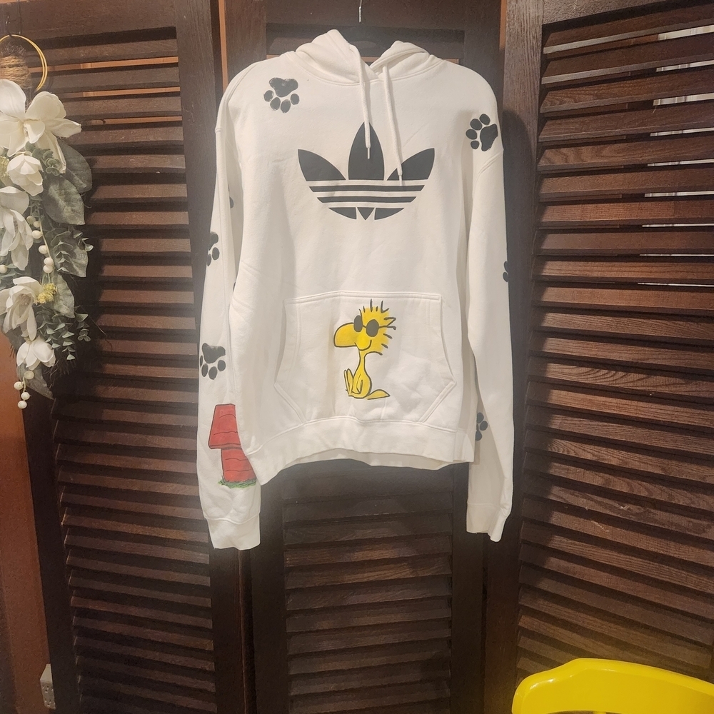 Adidas White Hoodie with Black Logo - Picture 4 of 7